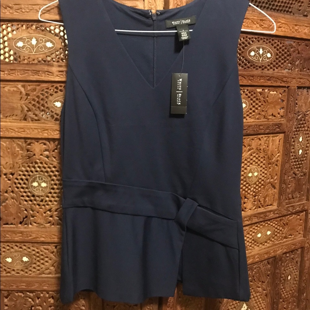 Navy dressy tank with belt